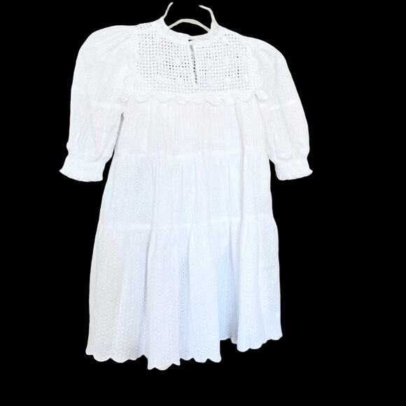 PETITE AMALIE WHITE EYELET LACE SWING DRESS size 7 - Picture 3 of 15